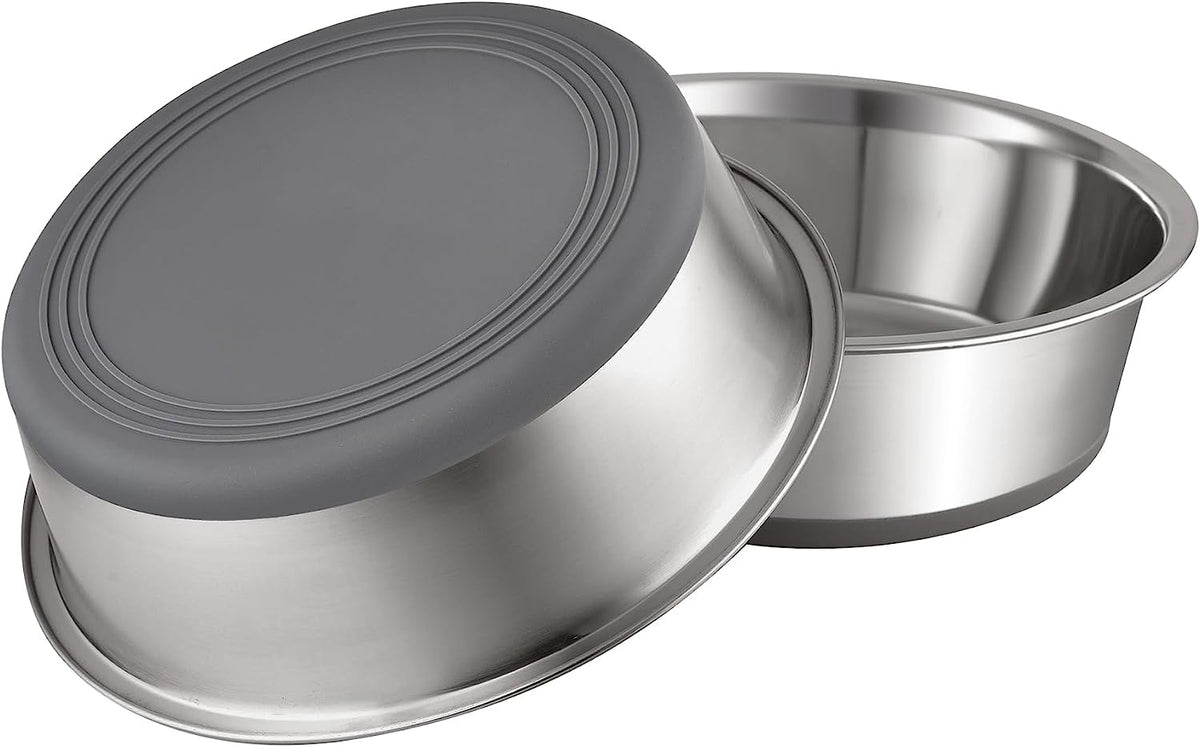 PEGGY11 Nonslip Stainless Steel Dog Bowls, 3.8 US Cup Each, 2 Pack