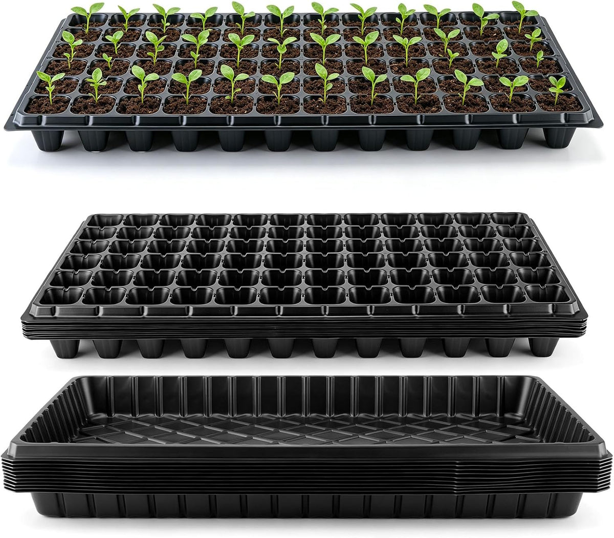 20 Pack Seed Starter Trays Heavy Duty Plastic Seedling Trays Kit