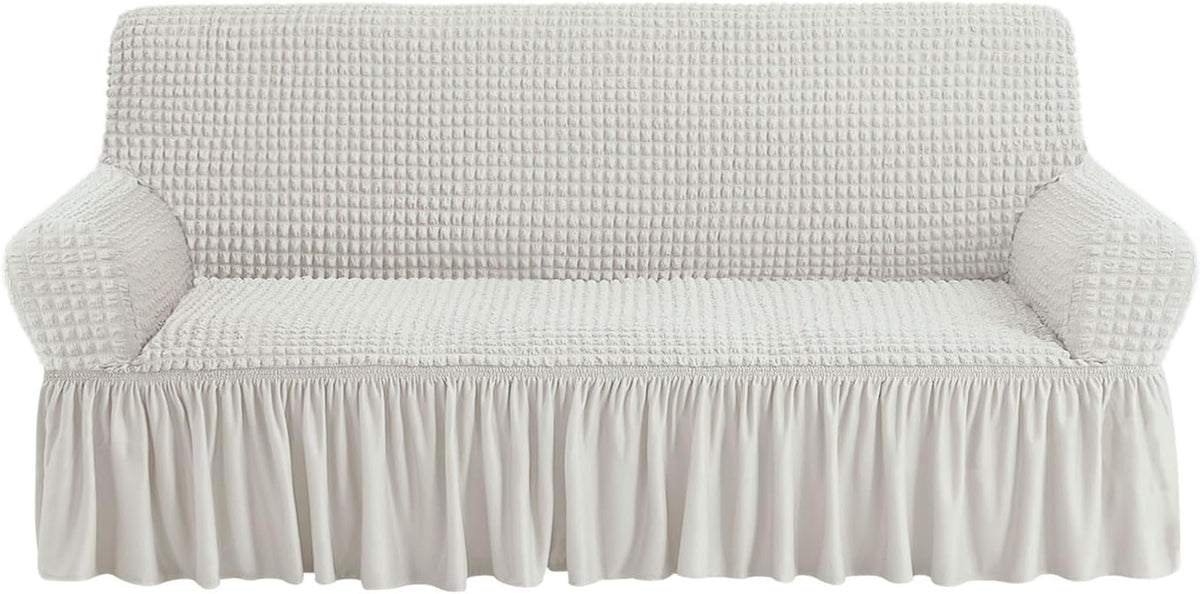 NICEEC Sofa Covers Ivory Couch Cover Stretch Sofa Slipcovers with Skirt