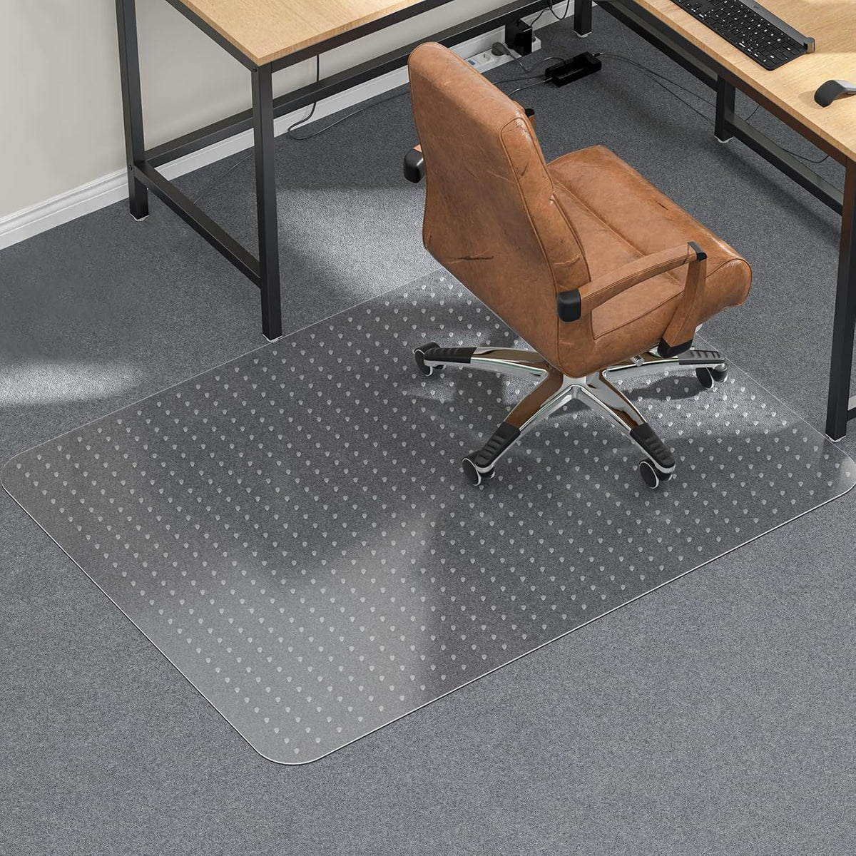 Tonaus Office Chair Mat for Carpet 60"X48" for Low Pile Carpets, Rectangle