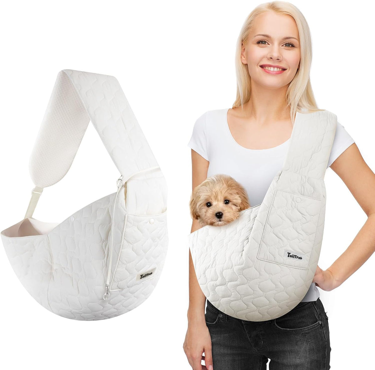 Dog Sling for Small Dogs 7-13 Lbs, Front Dog Sling Carrier, Padded Lightweight Pet Soft Carrier with Adjustable Strap, Travel Safety Harness Machine Washable for Small Cats Puppy Yorkie