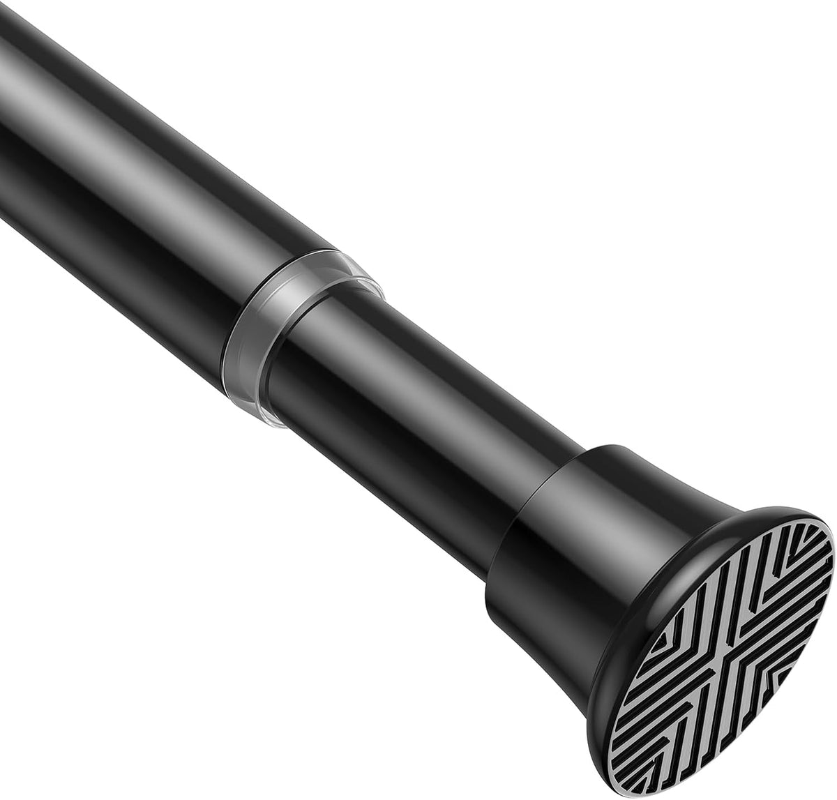 AIZESI Tension Rod 24-46 Inch, Tool-Free No Drill Spring Curtain Rod, Black