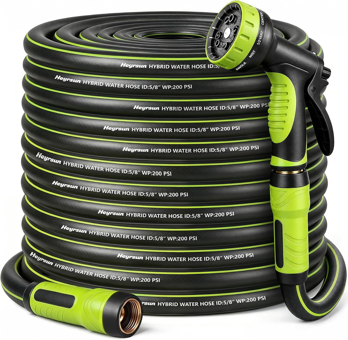 Garden Hose 75Ft, Non-Expandable Heavy Duty Water Hose with 10 Function Sprayer, Flexible, Leakproof, Kink Resistant & Hybrid Hose for Yard, Outdoor, 600 PSI