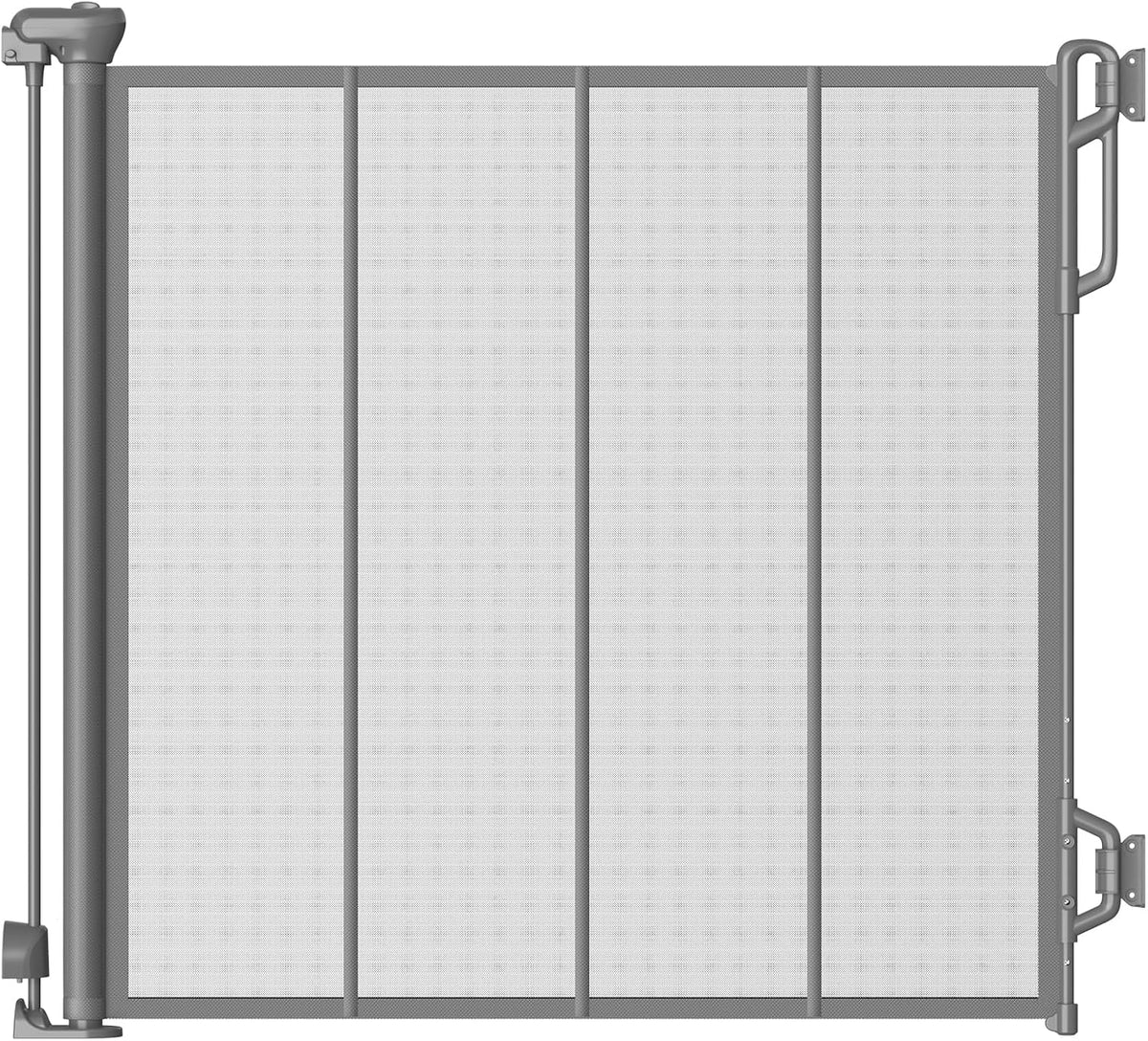 SPACEANY Reinforced Retractable Baby Gate, 55" W X 33.5" H, Gray