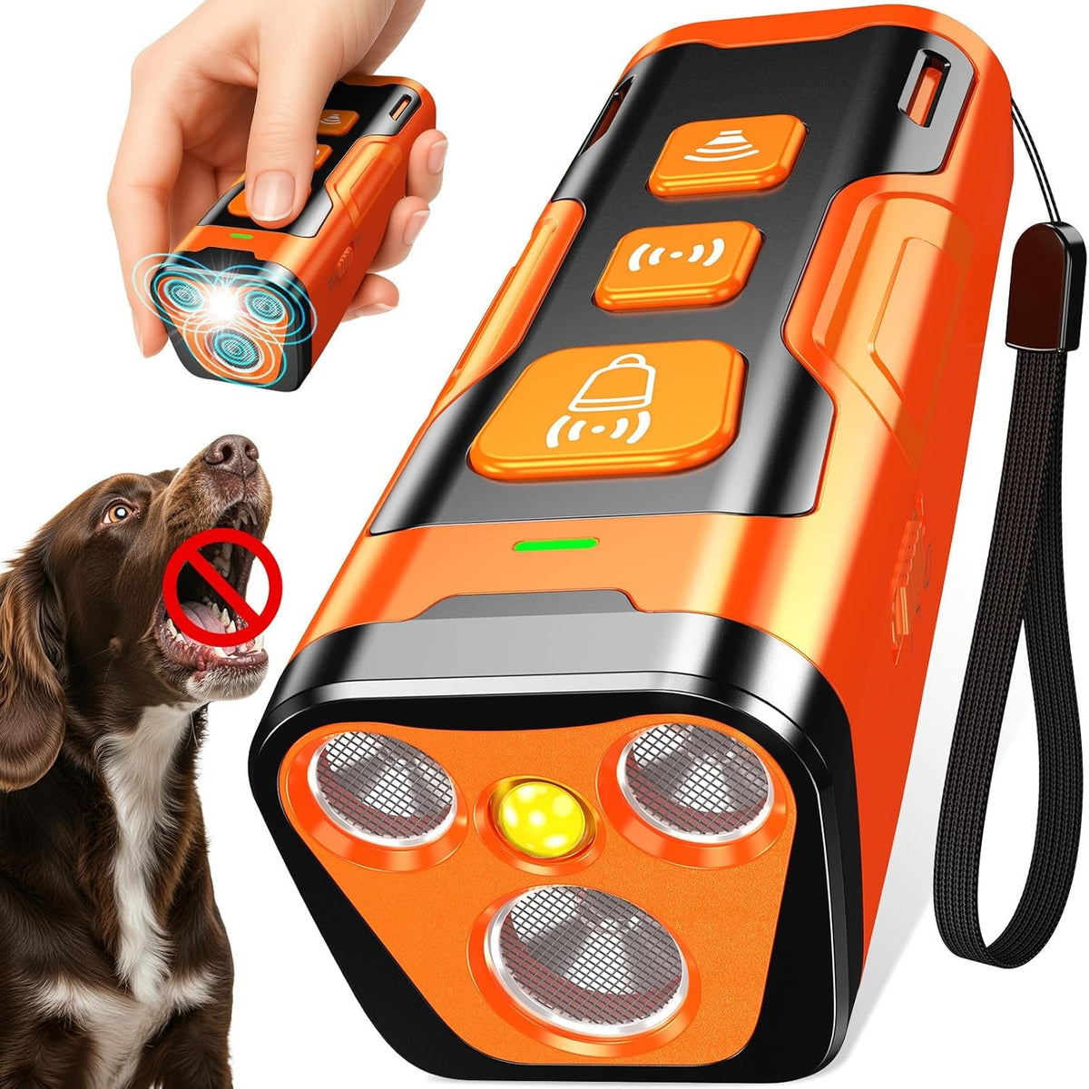 YUYQA Dog Bark Deterrent Device, 3X Ultrasonic anti Barking, 6 Training Modes 23 FT Range Barks No More Indoors Outdoors Behavior Correct Safe & Humane Rechargeable Compact Bark Control for Dogs
