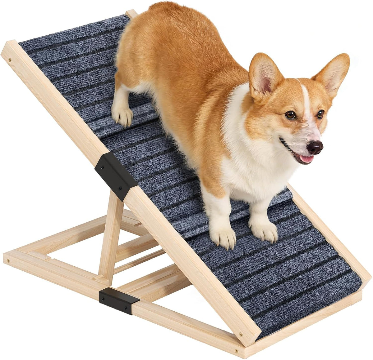 Adjustable Wooden Dog Ramp for Small Dogs, 27.6" Long X 11.8" Wide