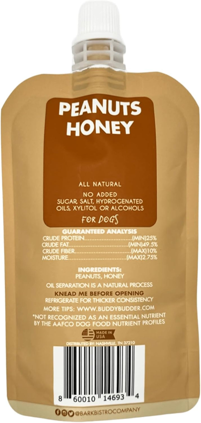 Dog Peanut Butter - 4Oz Squeeze Packs Mixed Flavor Budder