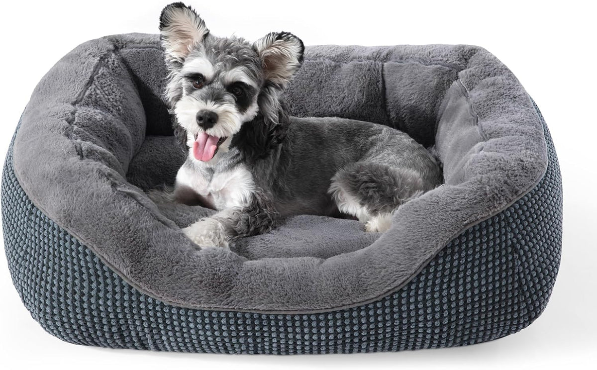 INVENHO Small Dog Bed for Small Dogs, Cat Beds for Indoor Cats Washable, Orthopedic Dog Bed, Warming Soft Calming Sleeping Puppy Bed Durable Pet Bed with Anti-Slip Bottom S(20"X19"X6")