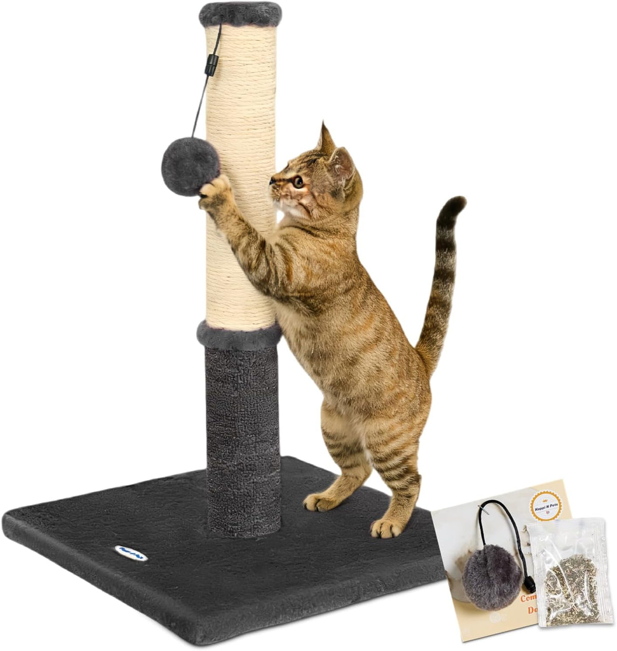 Happi N Pets Cat Scratching Post, Cat Scratchers for Indoor Cats with Toys