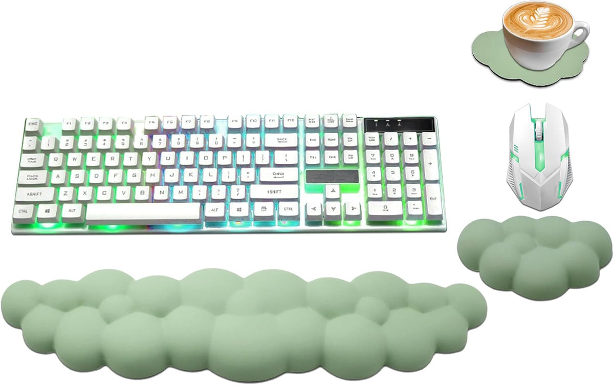 Cloud Wrist Rest Keyboard, Ergonomic Keyboard Wrist Rest, Pastel Green