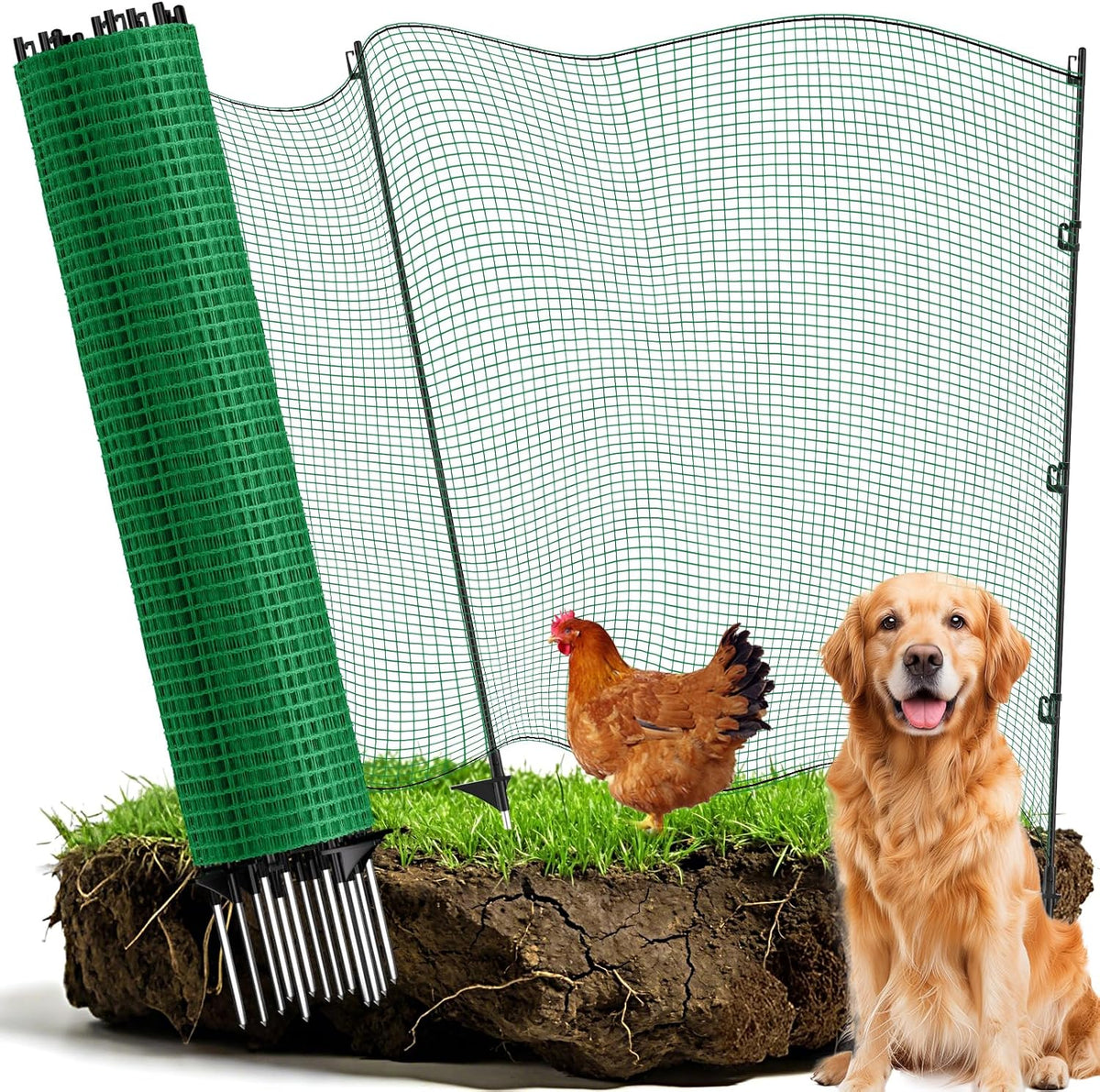 Temporary Fence with Posts,3‘X82‘ Animal Barrier Dog Portable Fencing