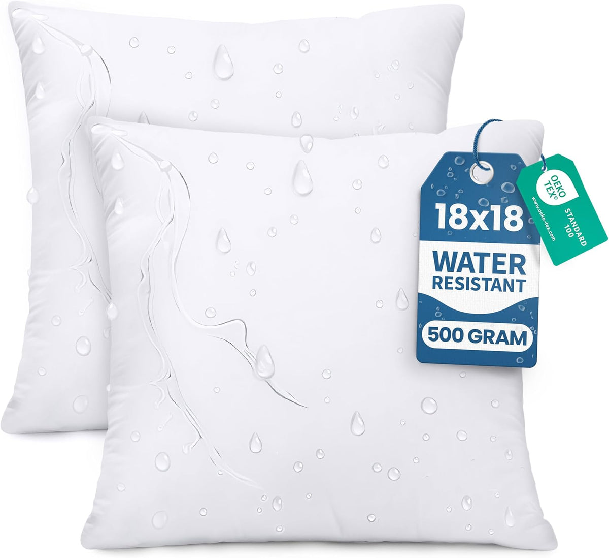 Utopia Bedding 18X18 Outdoor Pillows, Water Resistant Throw Pillows, 2-Pack