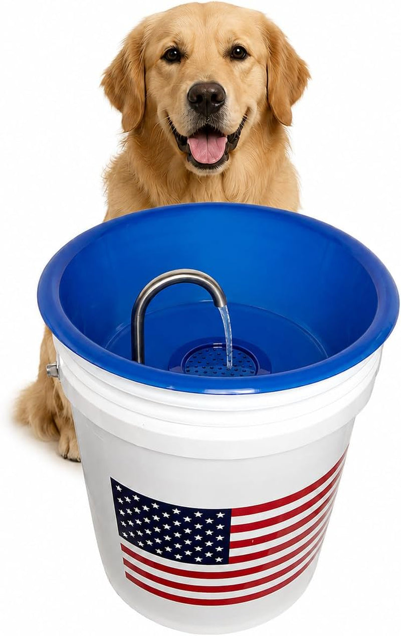 5-Gal (19L) Dog Water Dispenser & Fountain for Large Dogs, Anti-Splash Design with UV-C Filtration, XL Capacity, Keeps Floors Dry – Freedom Pet Fountain