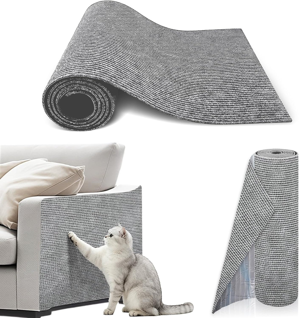 Cat Scratch Couch Furniture Protector(Light Grey, 78.7X15.8Inch)