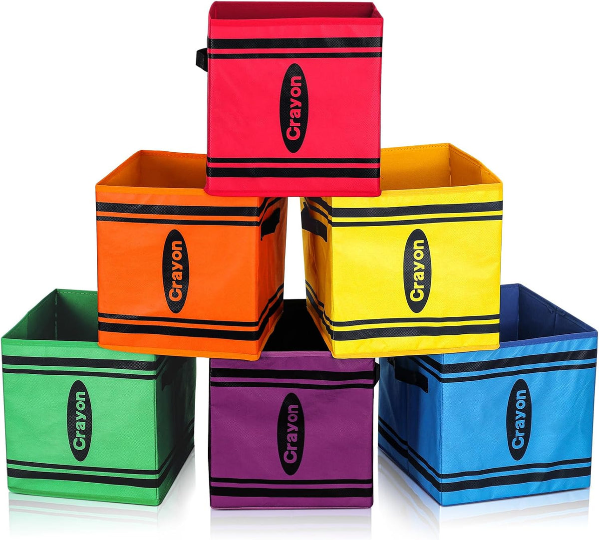 Rattanview 6 Pcs 11In Cube Storage Bins Crayon Classroom Cubbies Fabric