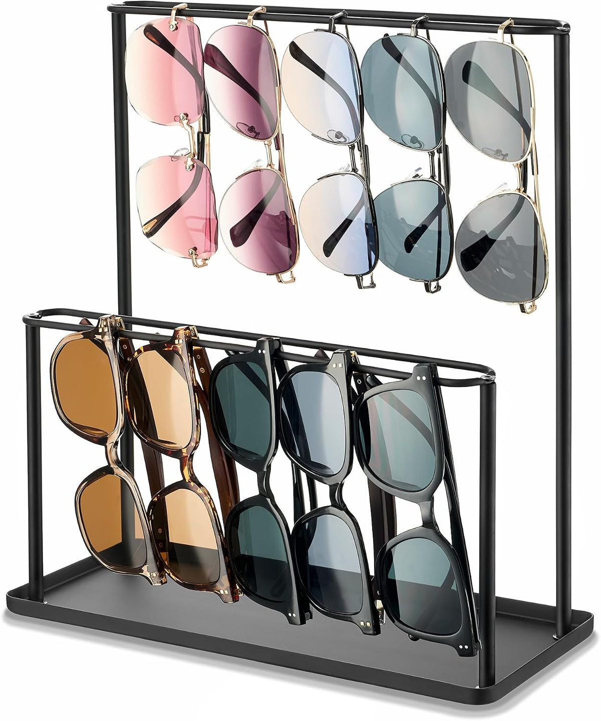 Sunglass Display Stand, Sunglasses Organizer, Retail Eye Glass Holder Black