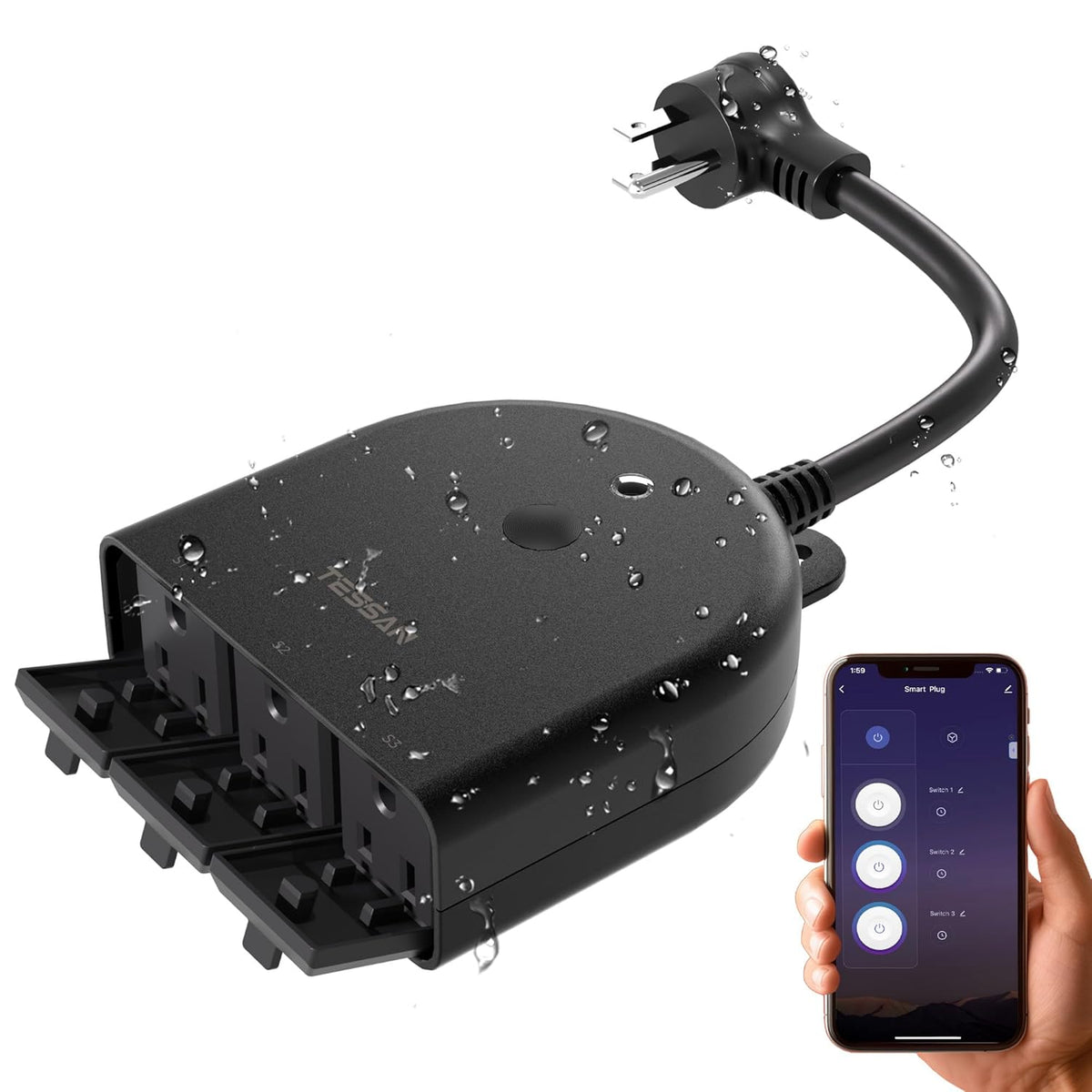 TESSAN Outdoor Smart Plug Waterproof, 2.4Ghz Wifi Only