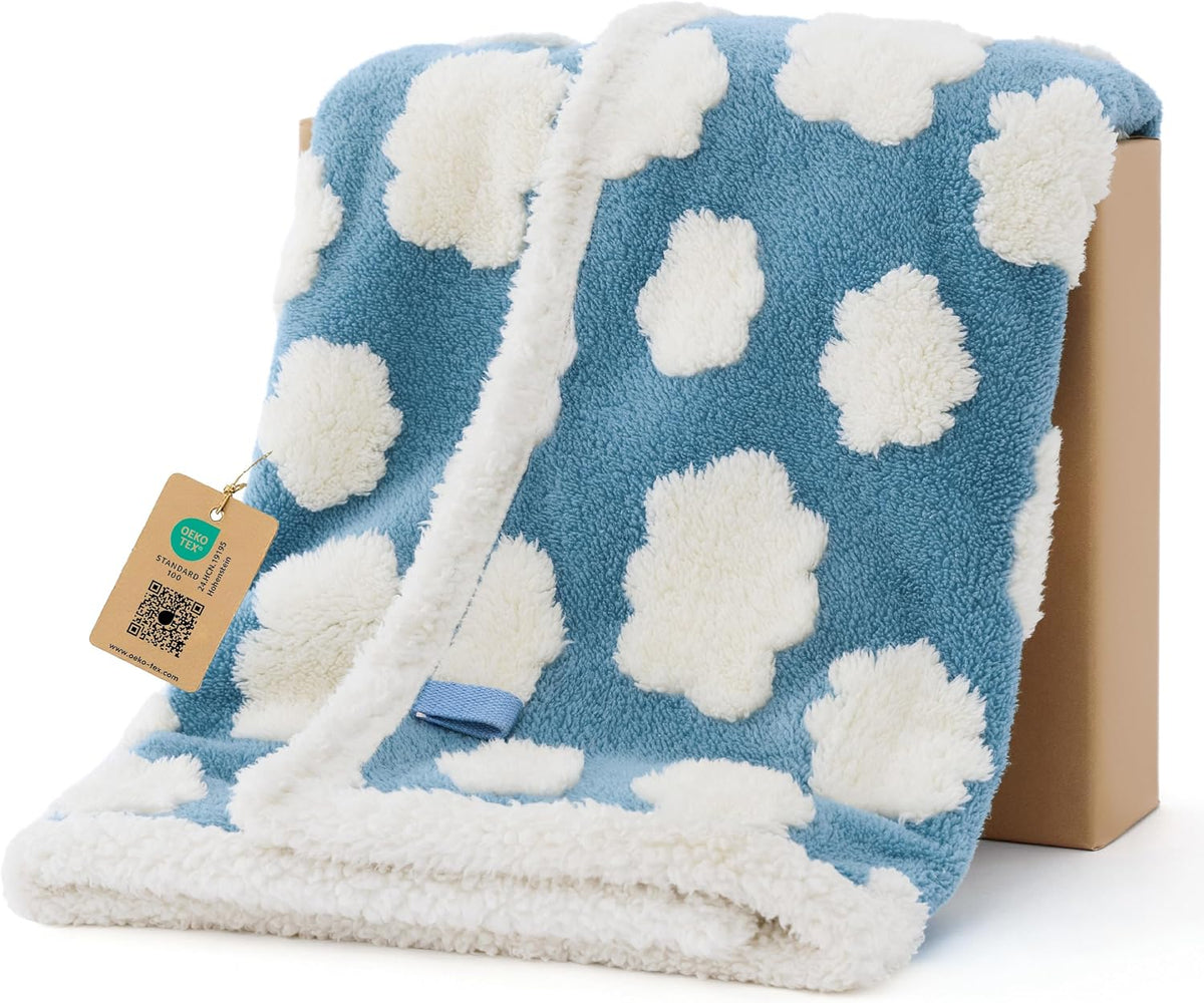 LE SURE Waterproof Dog Blankets for Small Dogs Cute Cozy 3D Jacquard,25X35