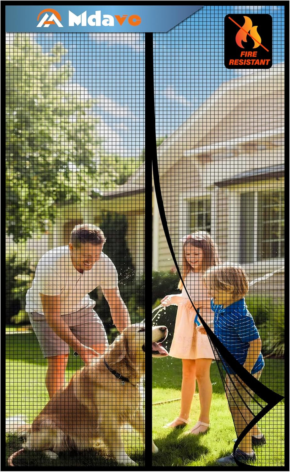 Magnetic Screen Door,Fiberglass Screen Door Mesh,Keep Bugs Out, Heavy-Duty Mesh Curtain,Pet and Kid Friendly, Works with Front Doors, Sliding Doors(38X83 Inch Fiberglass