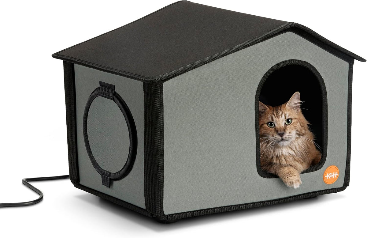K&H Heated Cat House for Outside, Extreme Cold Weatherproof Shelter, 20W