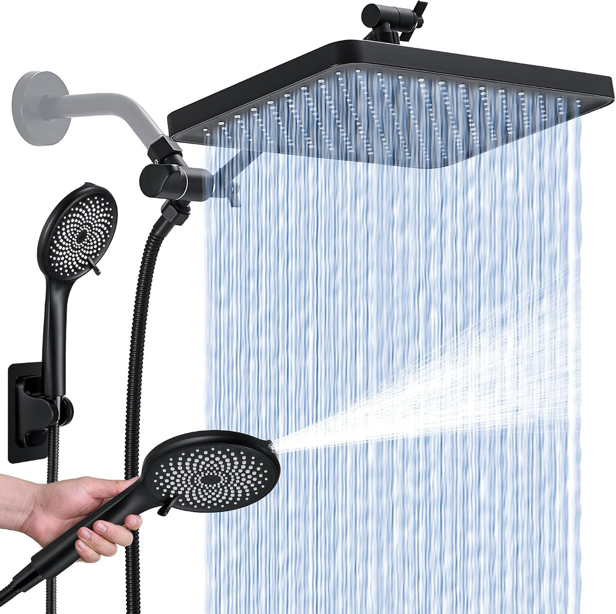 Shower Head with Handheld, 13" High Pressure Rain Showerhead with Power Jet