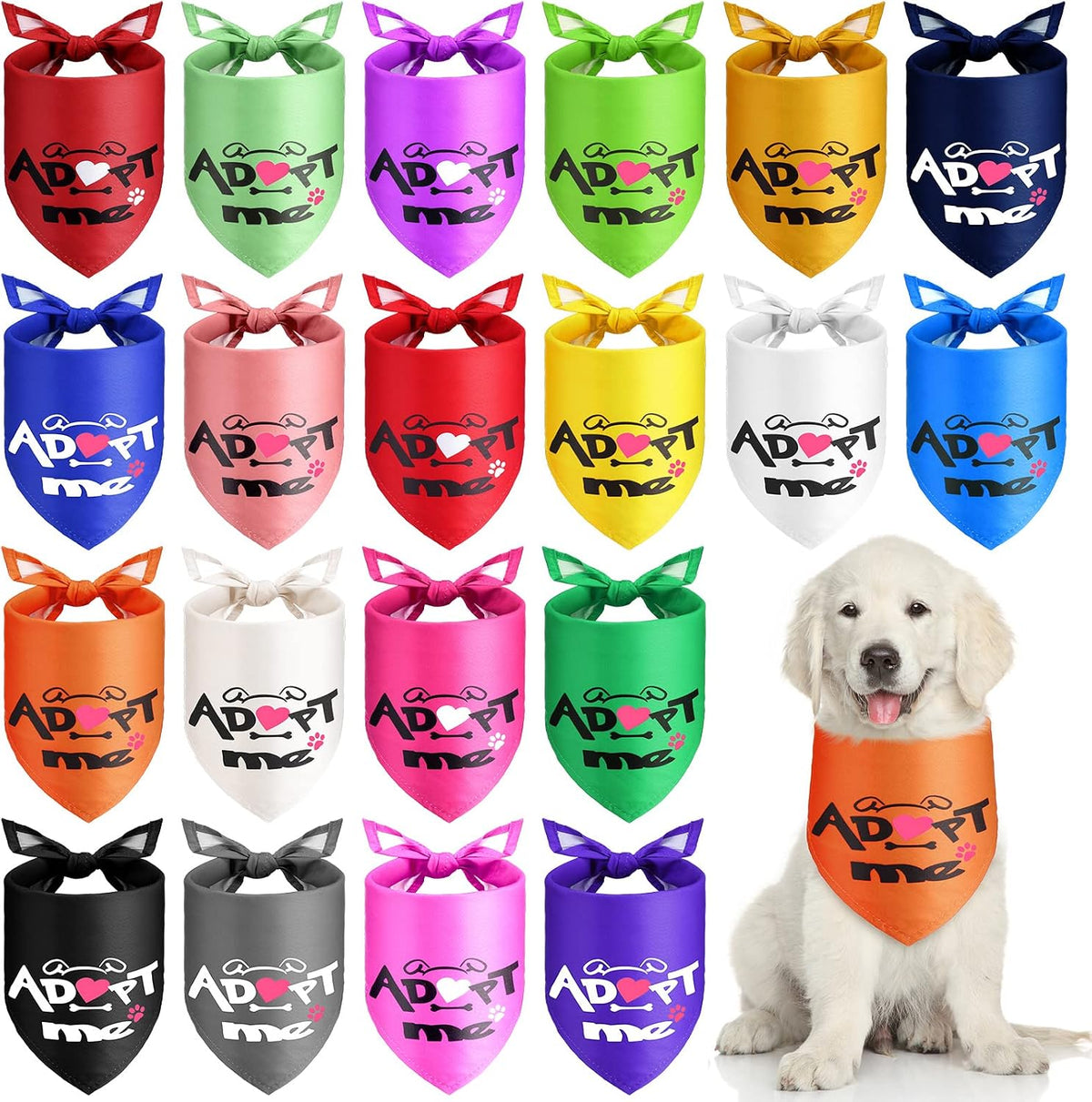 20 Pack Adopt Me Dog Bandanas Triangle Bibs for Dogs, Adopt Me