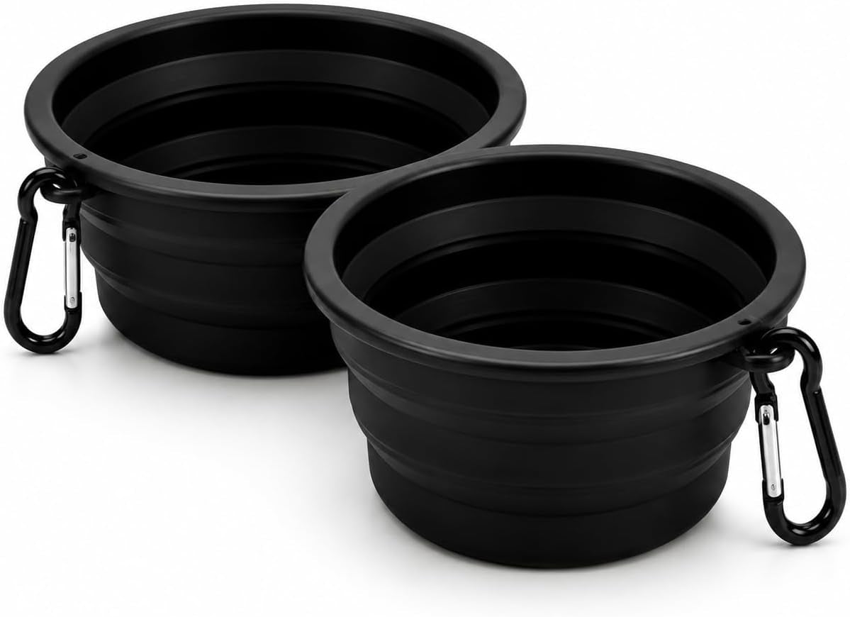 LUMYXO Collapsible Dog Bowls 2 Pack, Portable Silicone Pet Travel Bowls