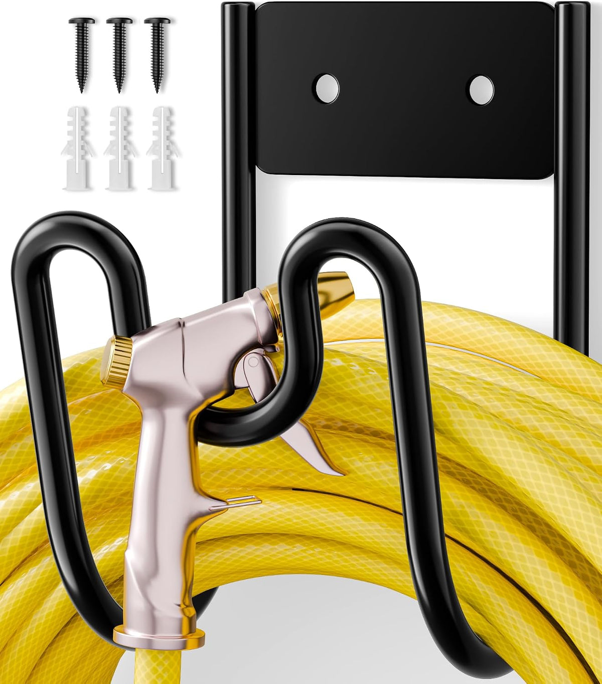 Garden Hose Holder Wall Mount - Water Hose Hanger Heavy Duty Hose Rack for Extension Cords Vacuum Hose