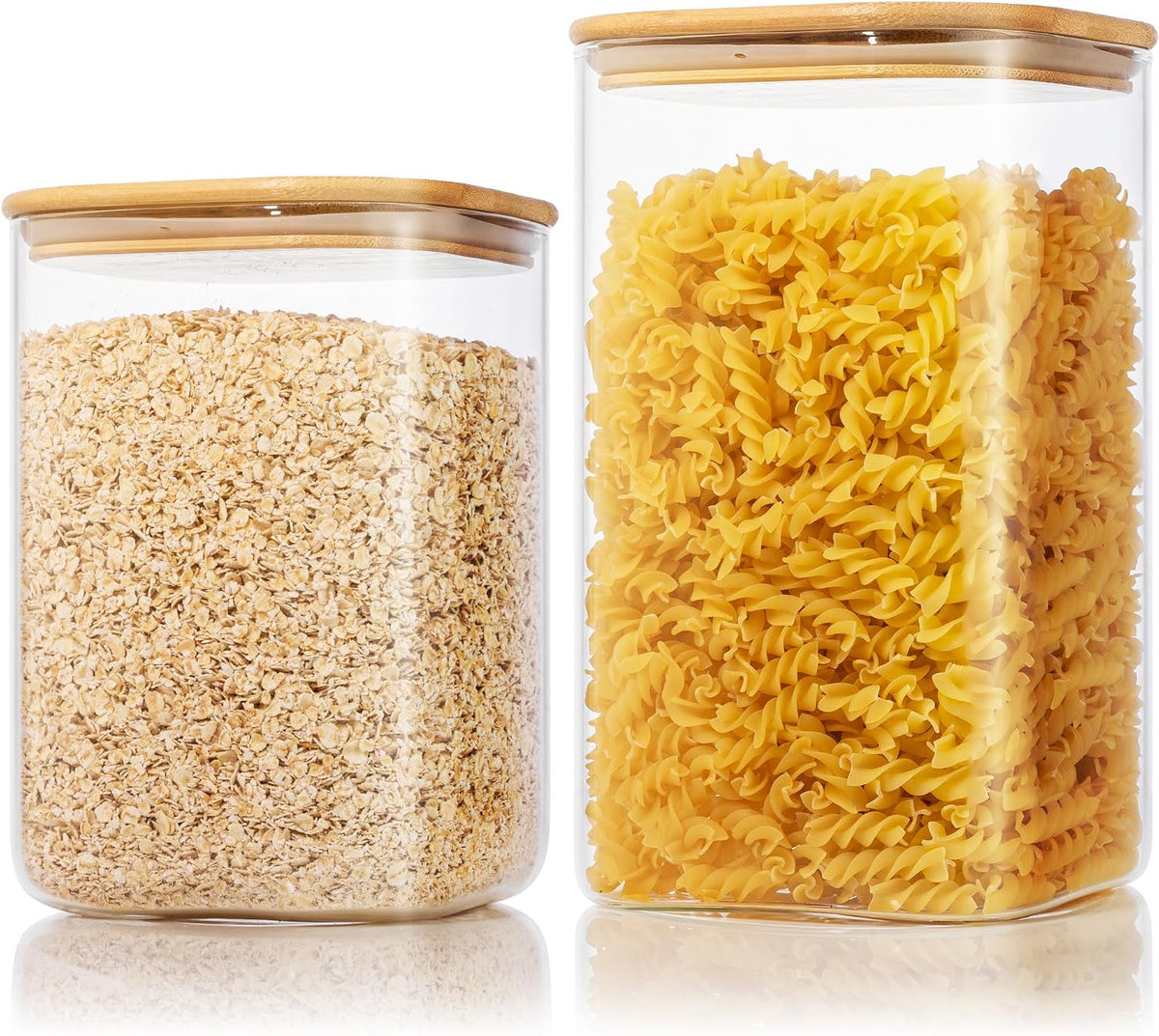 168Oz & 84Oz Large Glass Storage Containers with Lids for Pantry Storage-2P