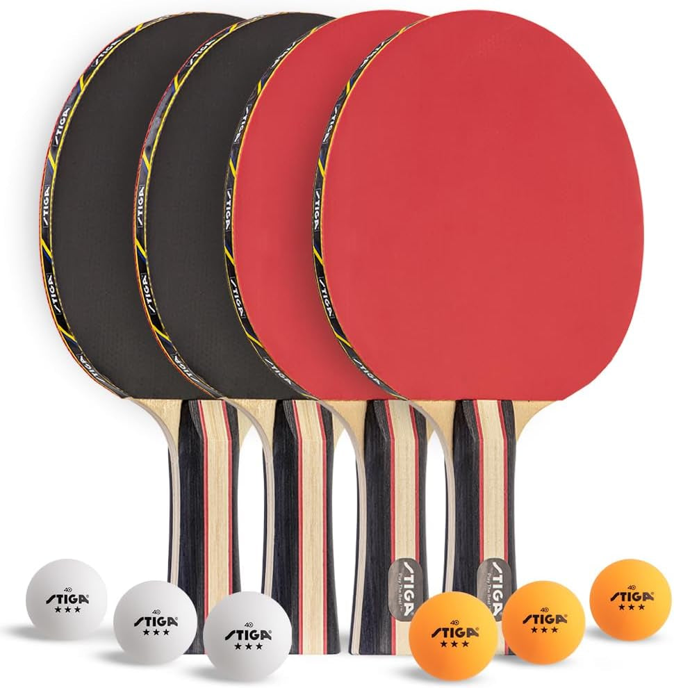 STIGA Performance 2 or 4 Player Ping Pong Paddle Set