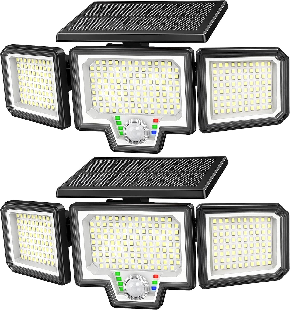 Solar Motion Sensor Lights Outdoor, 3000LM 282 Leds Security Lights, 2 Pack
