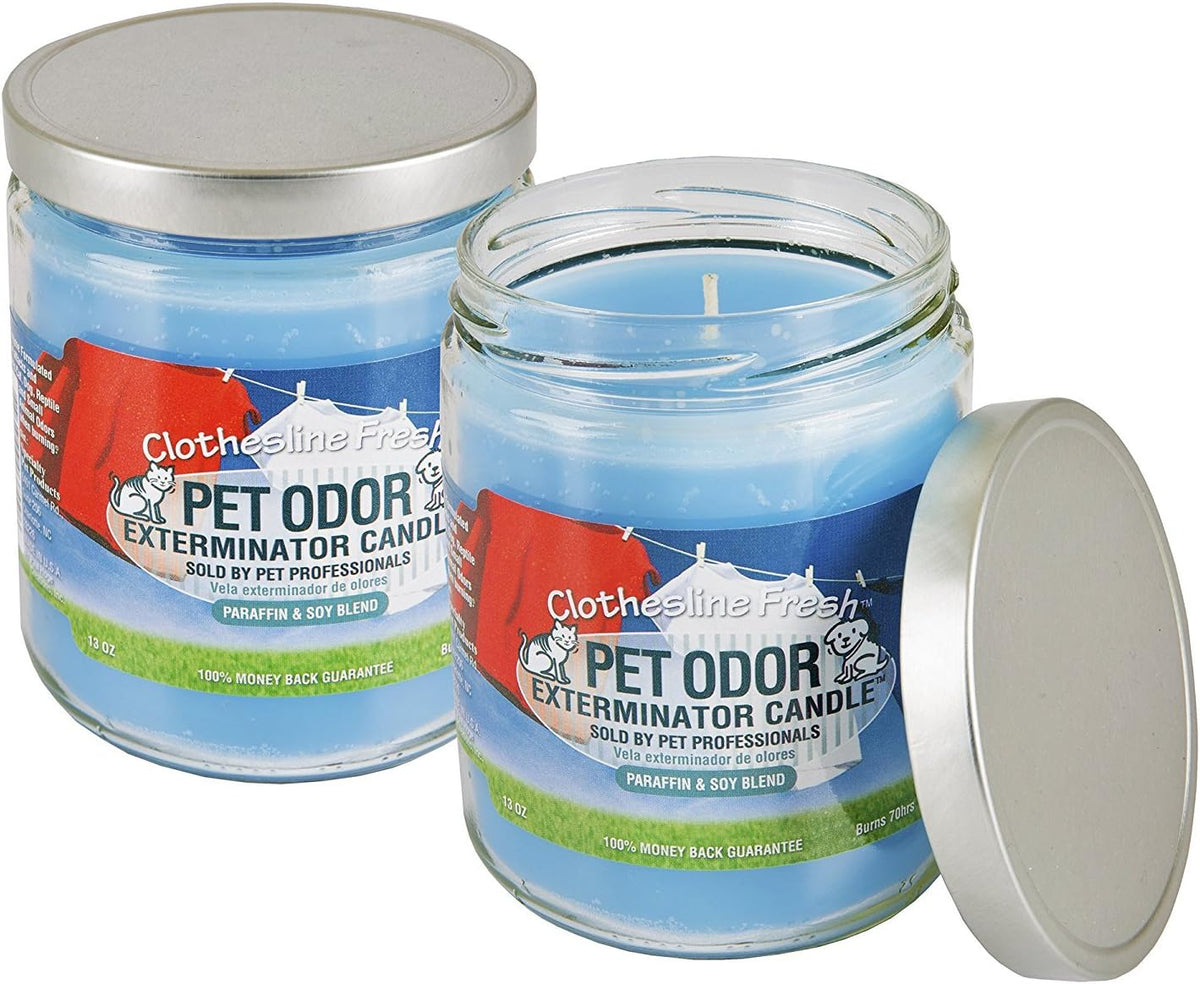 Pet Odor Exterminator Specialty Pet Products Clothesline Fresh 13 Oz Candle, 2-Pack