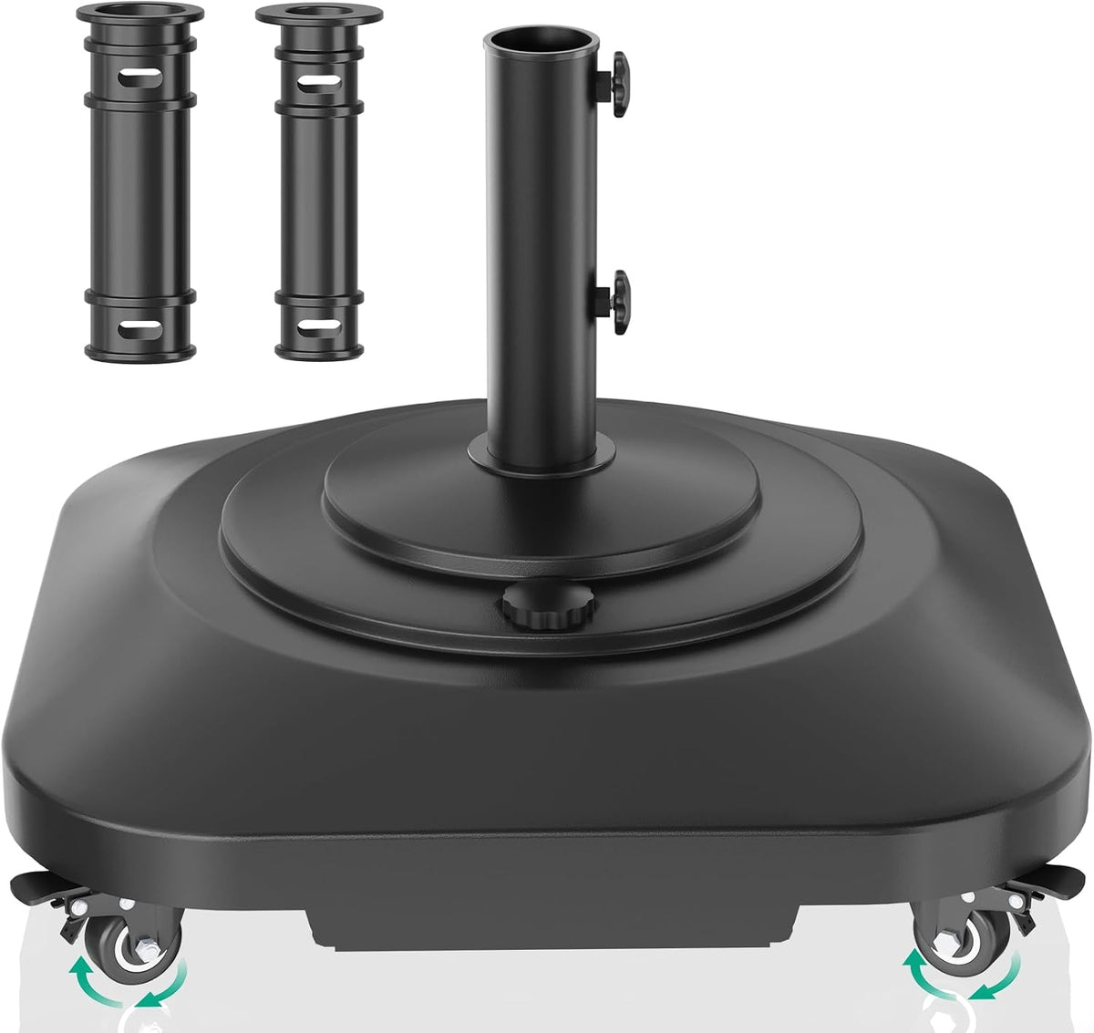 QZER Umbrella Base with Wheels, Umbrella Stand Heavy Duty 100Lb Windproof