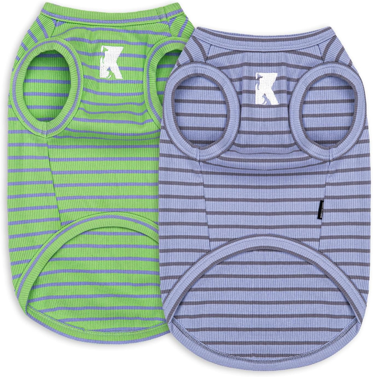 Koneseve Dog Shirt Stretchy Tank Top Lightweight - Purple & Vivid Green M