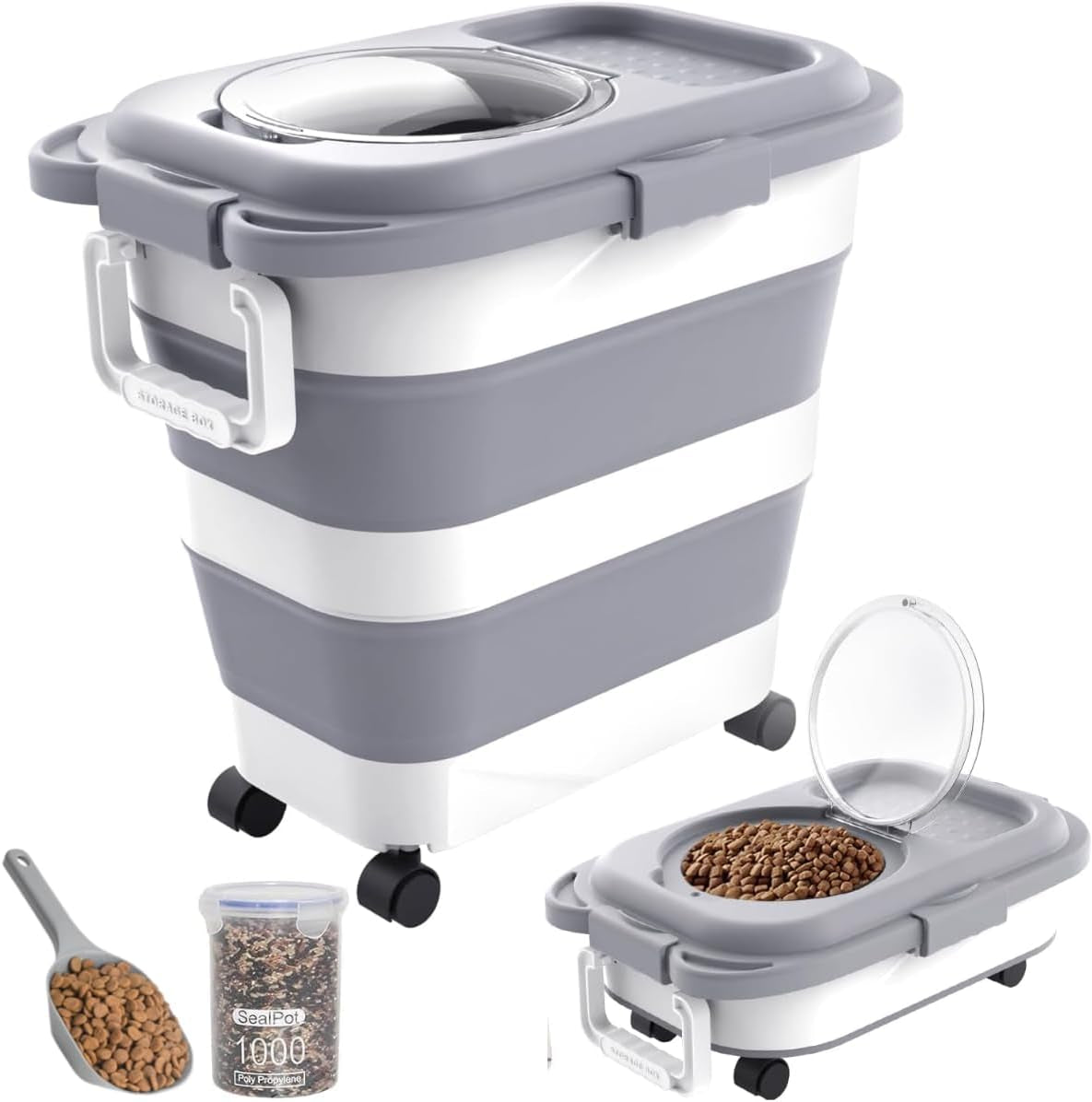 HOYTAMDAR 25-28Lb Collapsible Dog Food Storage Container,Dog Food Container