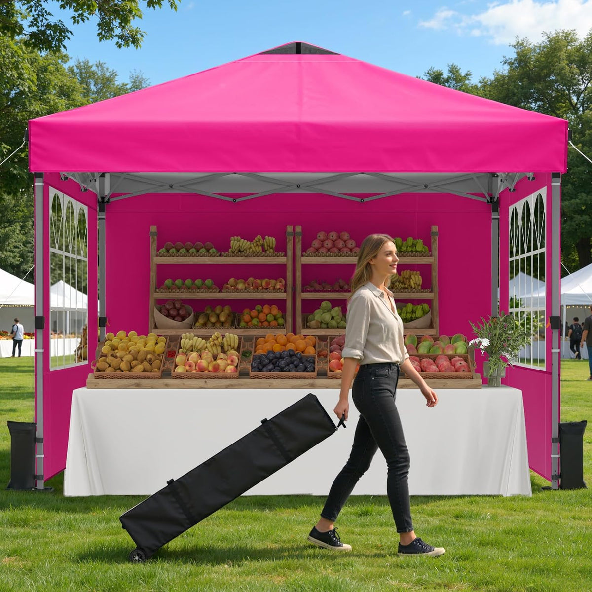 Raynesys 10X10Ft Pop up Canopy Tent with Sidewalls for Events, Parties