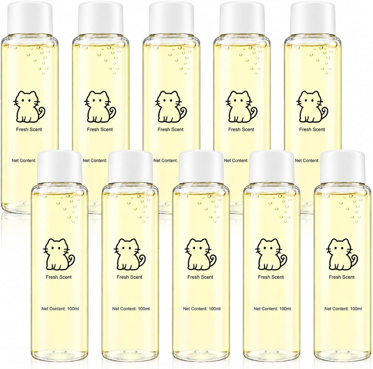 Deodorizing Spray Refills for Fine-Mist Pet Odor Spray Gun, 10 X 100Ml Pet & Home Odor Eliminator & Air Freshener for Pet Beds, Sofas, Carpets and Litter Box Areas, Sprayer Not Included