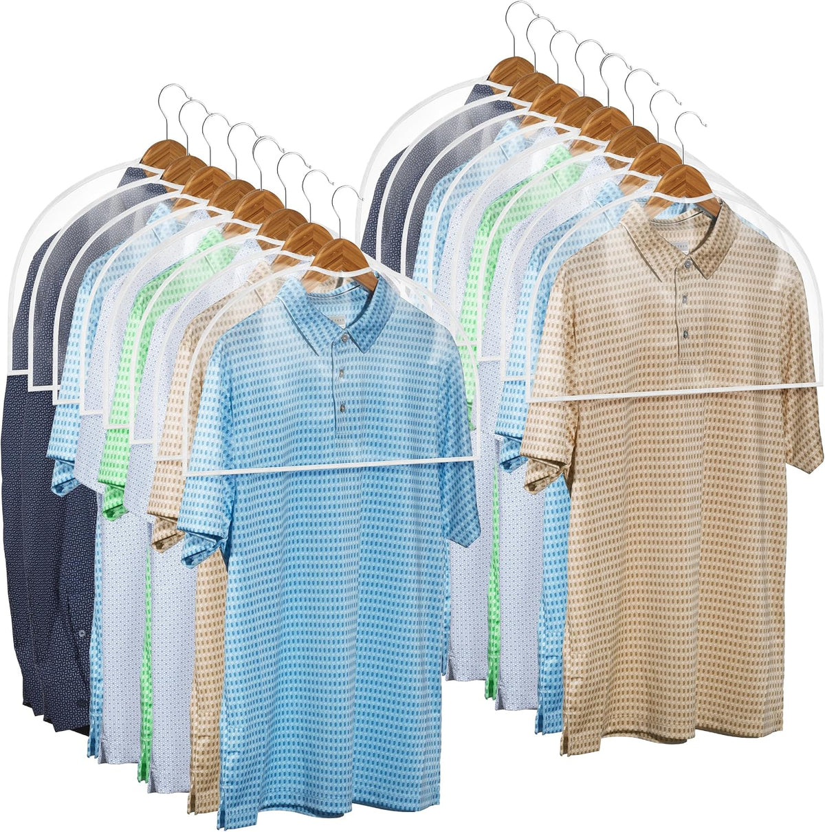 Handy Laundry Shoulder Covers for Hanging Clothes 16 Pack - Dust Covers
