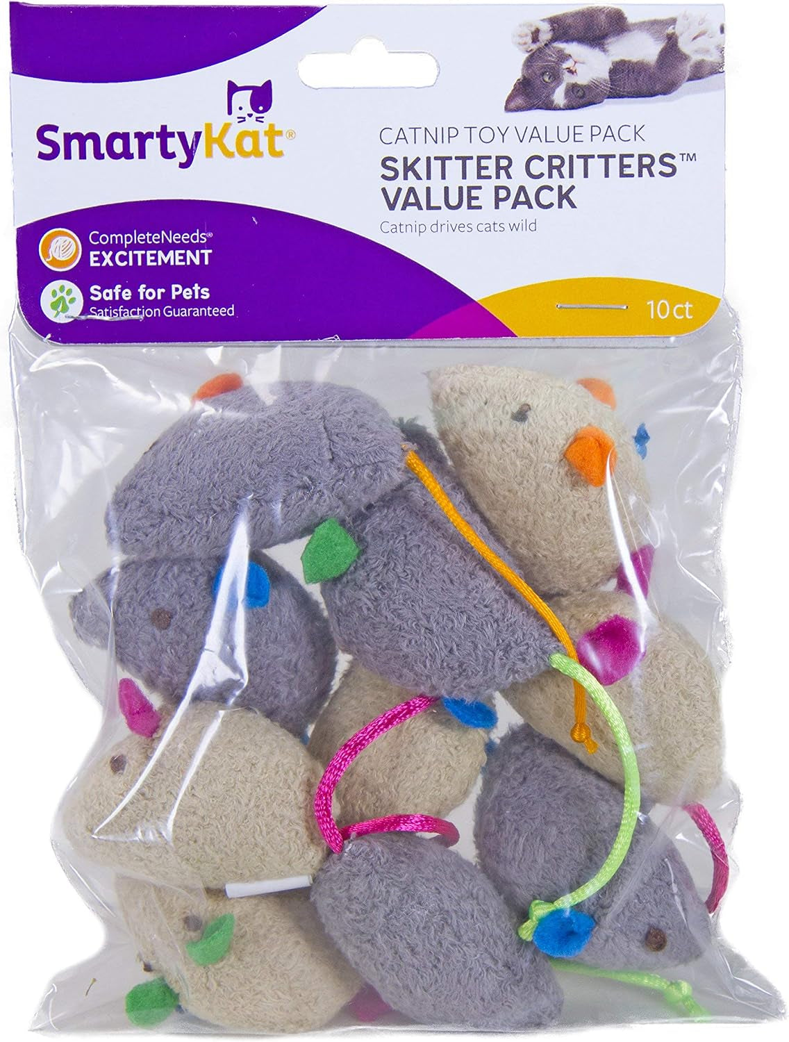 Catnip Cat Toys (Skitter Critters Value Pack 10 Count Catnip Cat Toys)