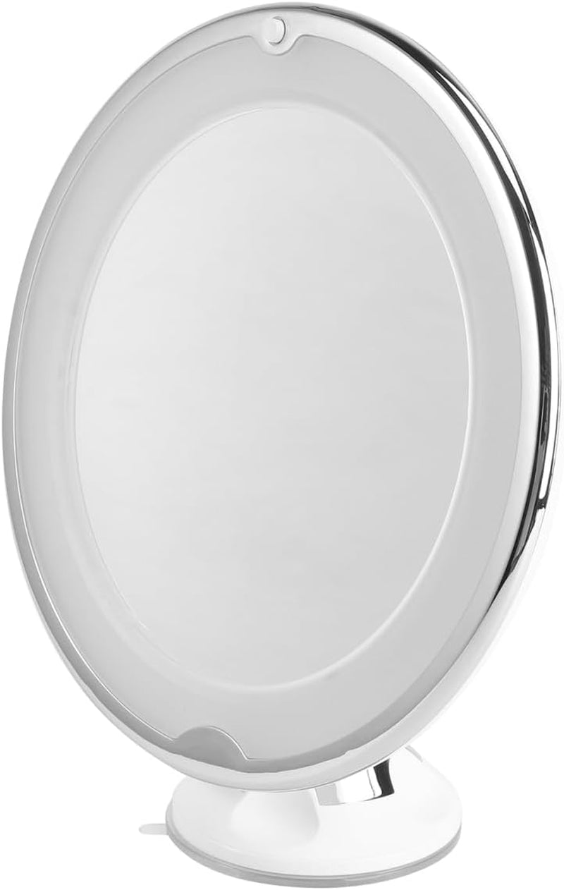 Baluue 7X Magnifying Makeup Mirror with Led, round 8" Lighted Travel Vanity Tabletop Mirror, Portable Locking Suction Cup and 360° Rotation, without Battery