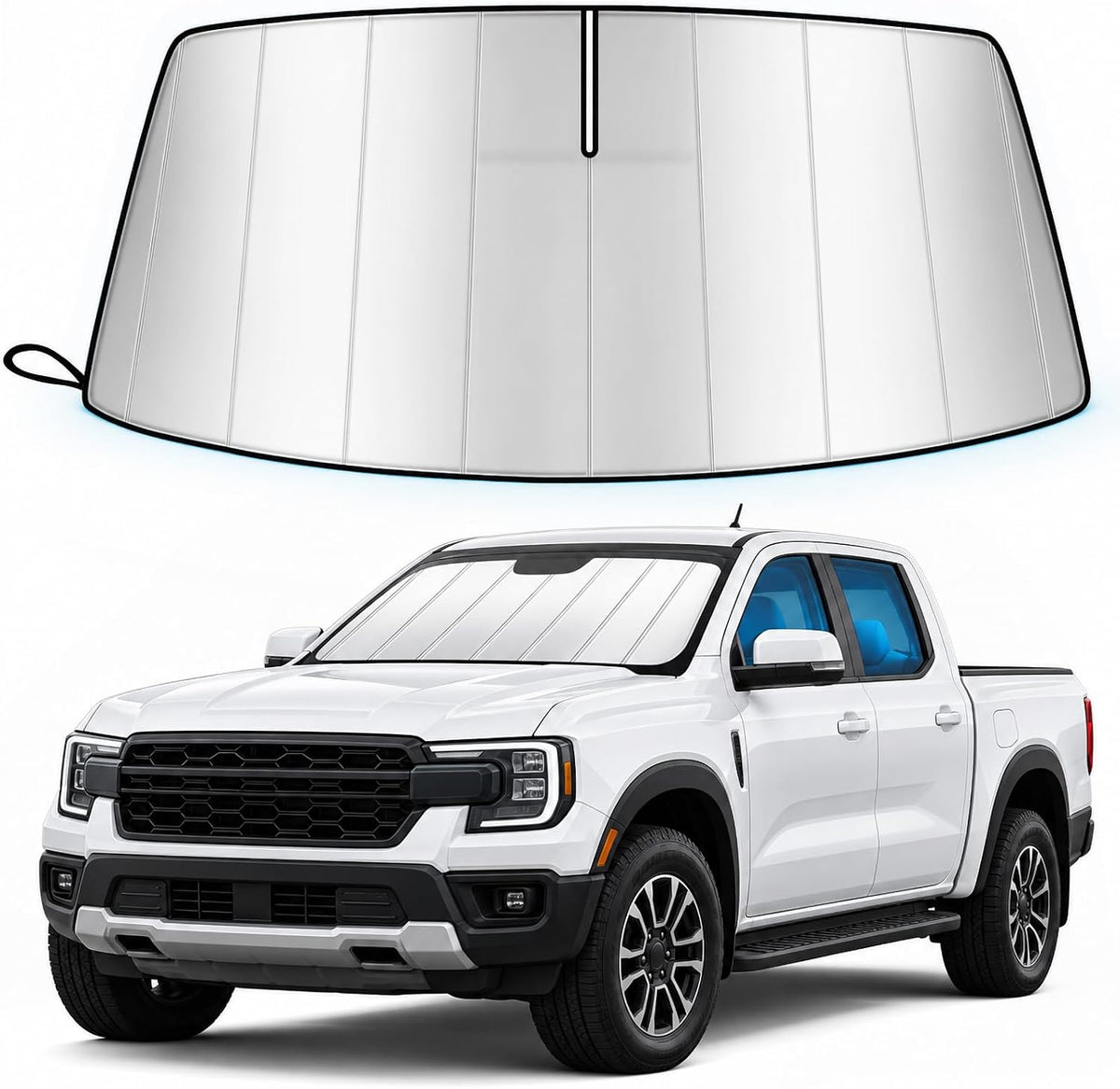 Windshield Sun Shade for Ford Ranger 2024-2026 Custom Fit