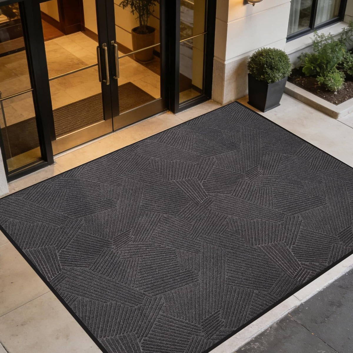 Heavy Duty Door Mat Indoor Outdoor, 5′X7′ Low Profile Commercial Floor Mat