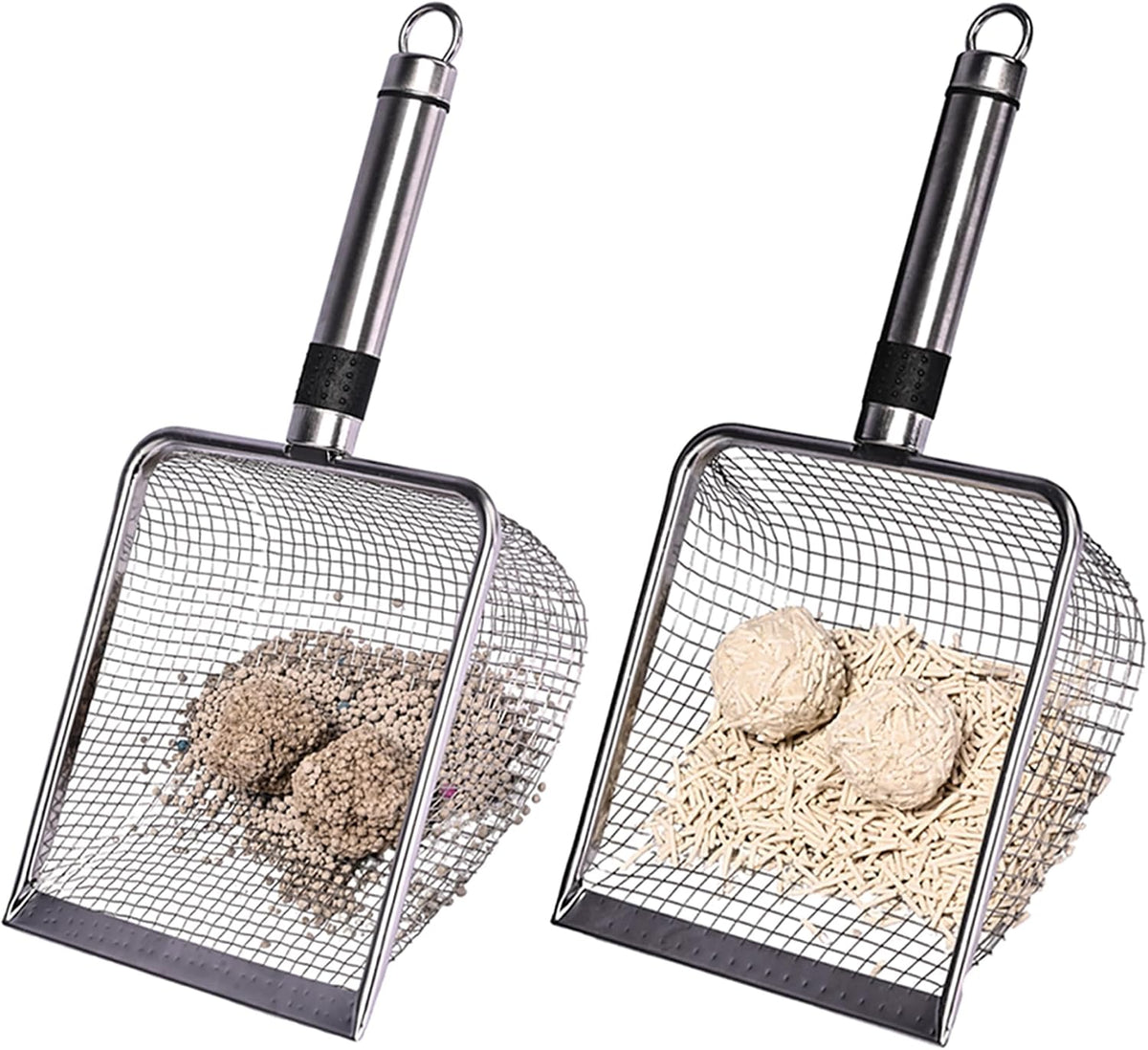 Stainless Steel Cat Litter Scoop, 2.0Mm Fine Mesh & 4.3Mm Metal Scooper