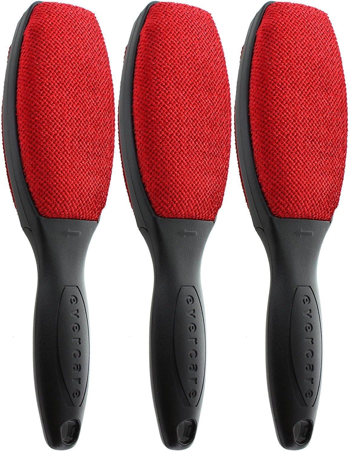 Evercare Magik Brush with Black Handle- Double-Sided Lint Remover Brush, Pet Hair and Dust Cleaner for Clothing, Bedding, Upholstery - Trusted Fabric Lint Roller, Reusable Lint Brush (3-Pack)