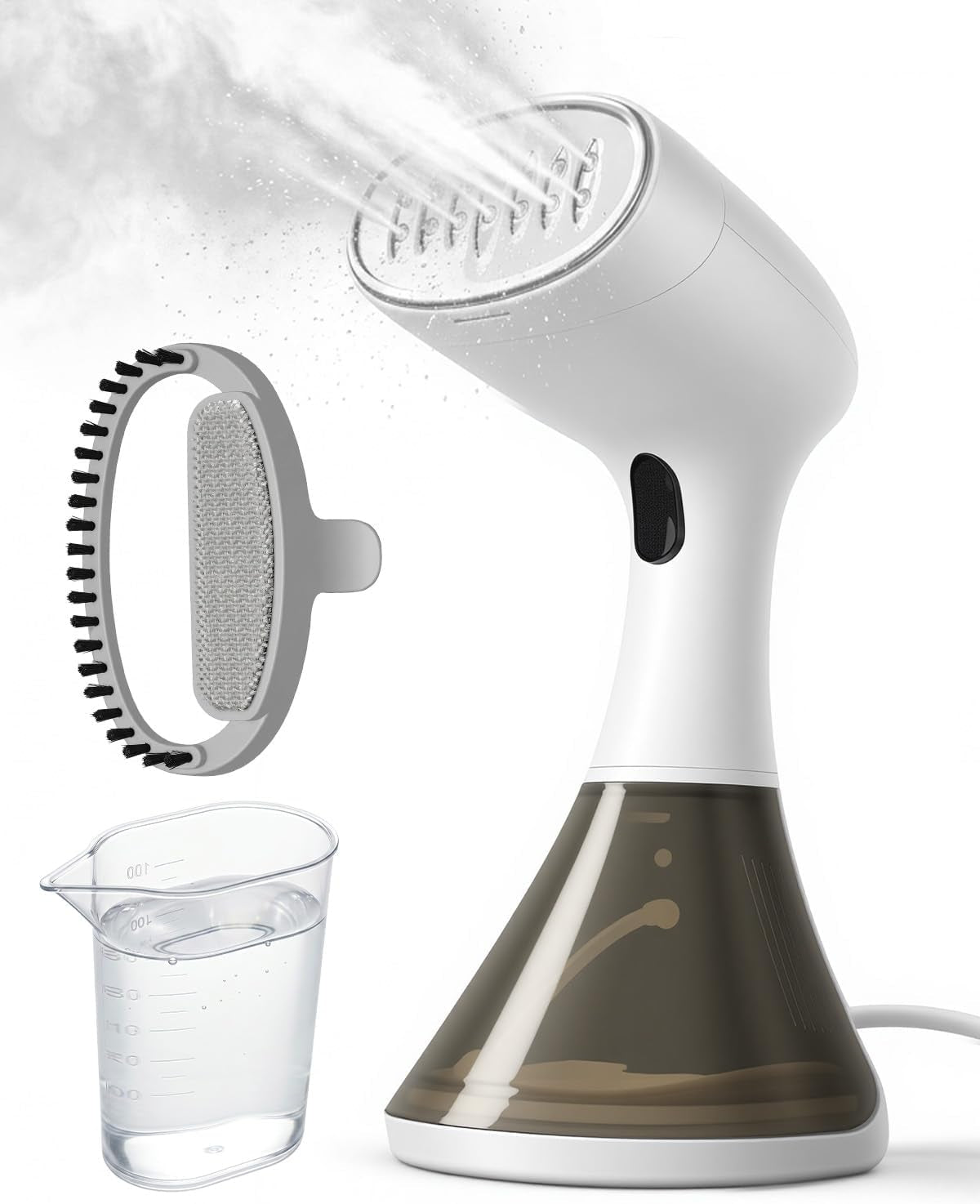 GEEZO 1600W Handheld Garment Steamer, Portable Electric Clothes Steam Iron with 3 Adjustable Steam Settings, Aluminum Heating Plate, 320ML Large Water Tank(120V US Version)