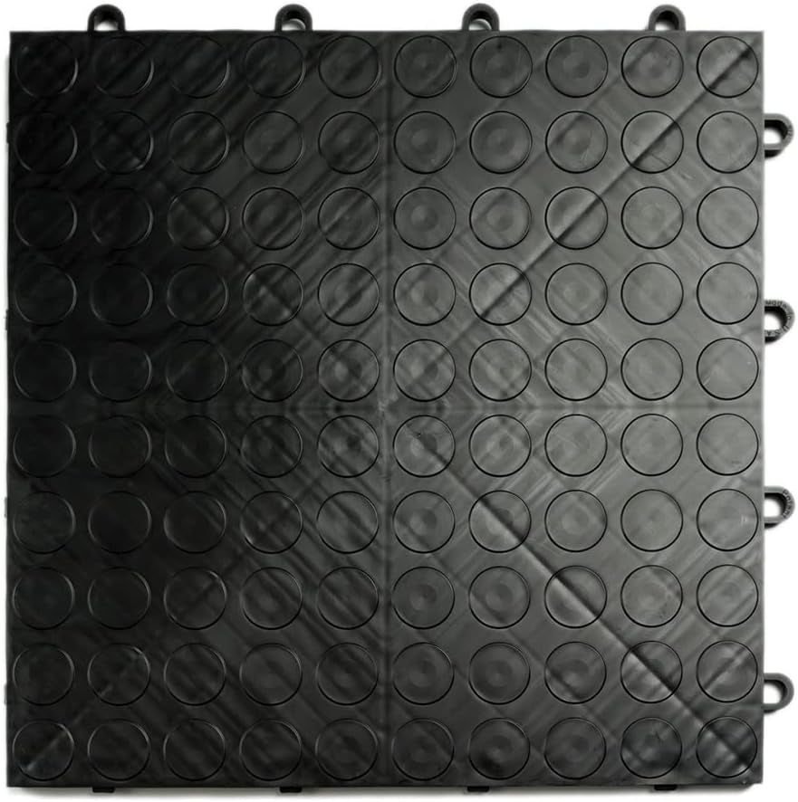 Snaplock Garagedeck 12"X12" Interlocking Garage Floor Tiles, 24Pk, Black