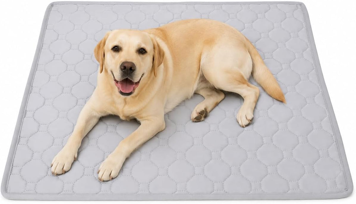 Gray Quilted Pet Resting Mat, Lightweight Cool‑Touch Pad for Dogs and Cats, Non‑Slip Bottom for Floor, Sofa & Dog Crate, 27.6 X 39.4 In