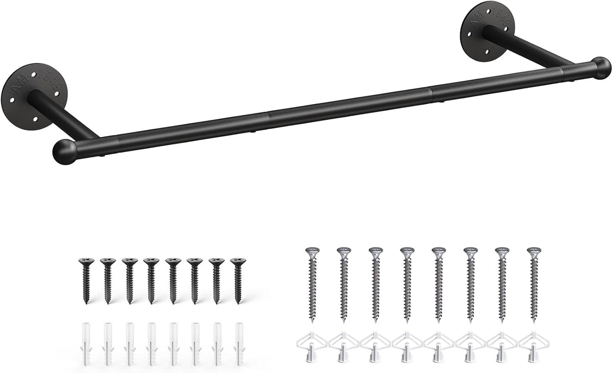 OROPY 33" Industrial Pipe Clothing Rack, Wall Mounted Clothes Rack