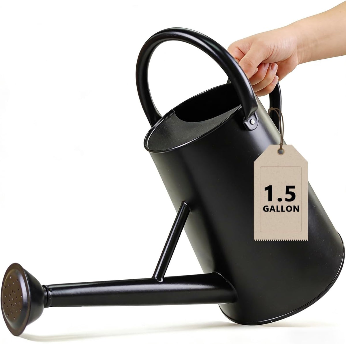 Watering Can for Outdoor&Indoor Plants,1.5 Gallon,Black