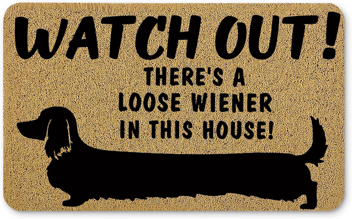 Funny Dachshund Door Mats, Weiner Dog Door Mat, Dachshund Doormat for Porch outside inside Outdoor Indoor Entrance, Funny Dog Bath Rug, Funny Door Mats Outside, 17X30 Inches